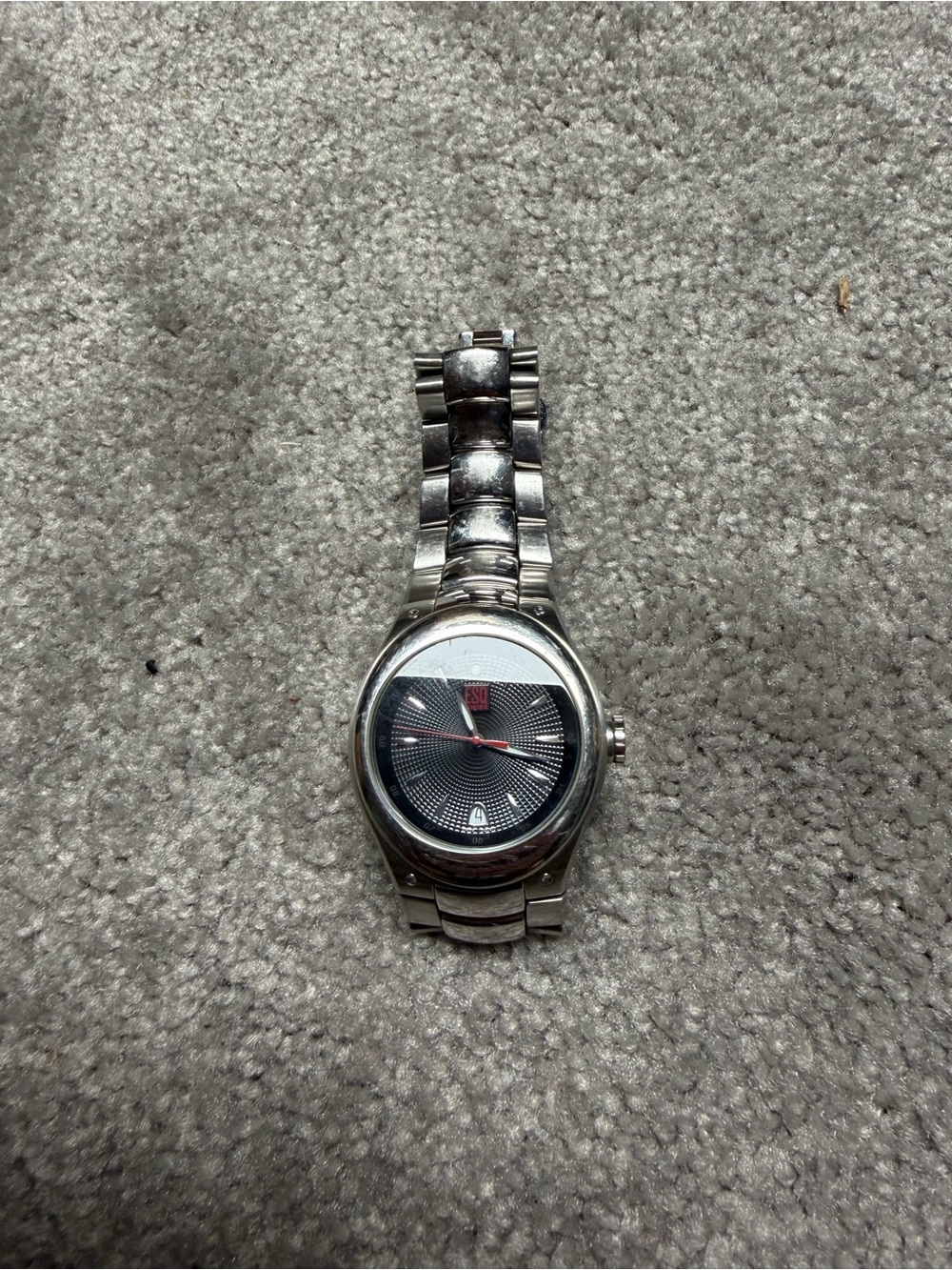 MEN'S ESQ By Movado SWISS STAINLESS STEEL  37mm WATER RESISTAN 100M Black Dial